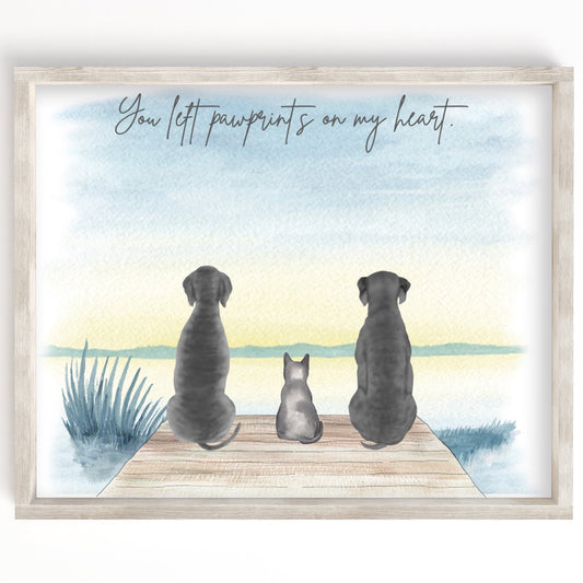 You Left Pawprints On My Heart Pet Portrait