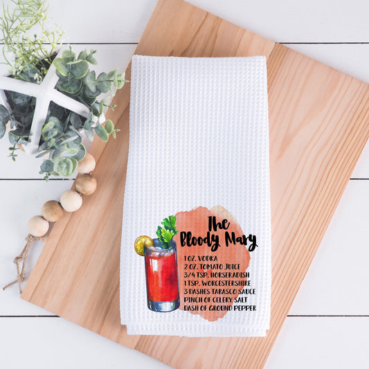 Bloody Mary Recipe Hand Towel